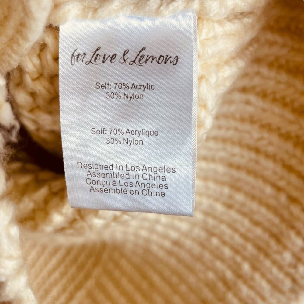 For Love & Lemons x Revolve Kerry Cropped V Neck Colorblock Cardigan Size S NWT - Picture 13 of 14